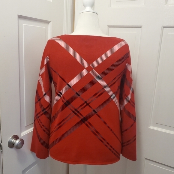 Chelsea & Theodore Plaid Print Sweater Size Large, Business Casual - Picture 4 of 9